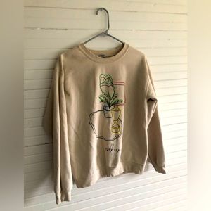 Tan sweatshirt (talking book abstract design)